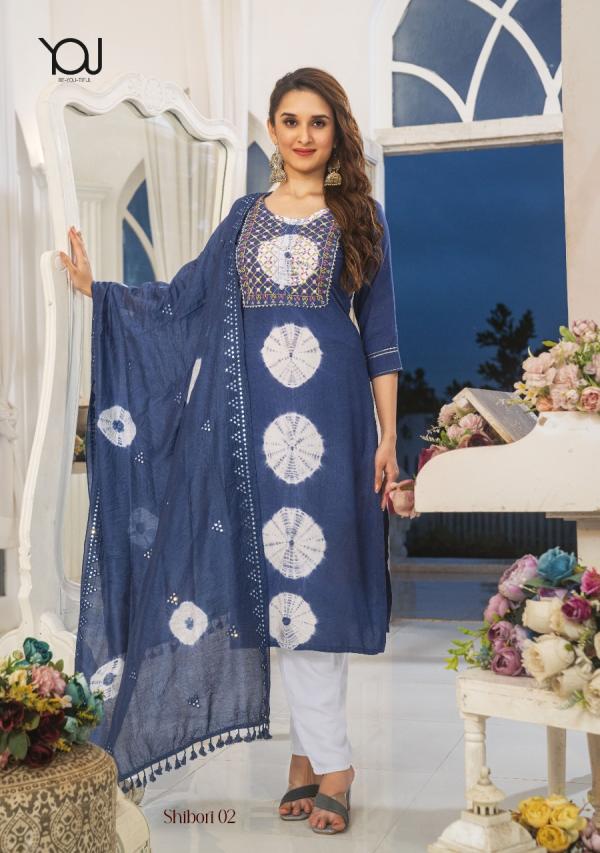 Wanna Shibori Rayon Designer Kurti with Dupatta Work collection